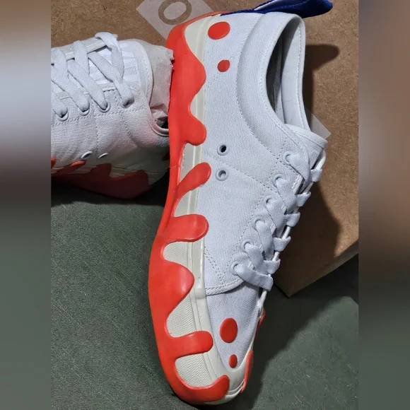 White and Orange Obra Men's Slip On Loafers - Picture 2 of 8